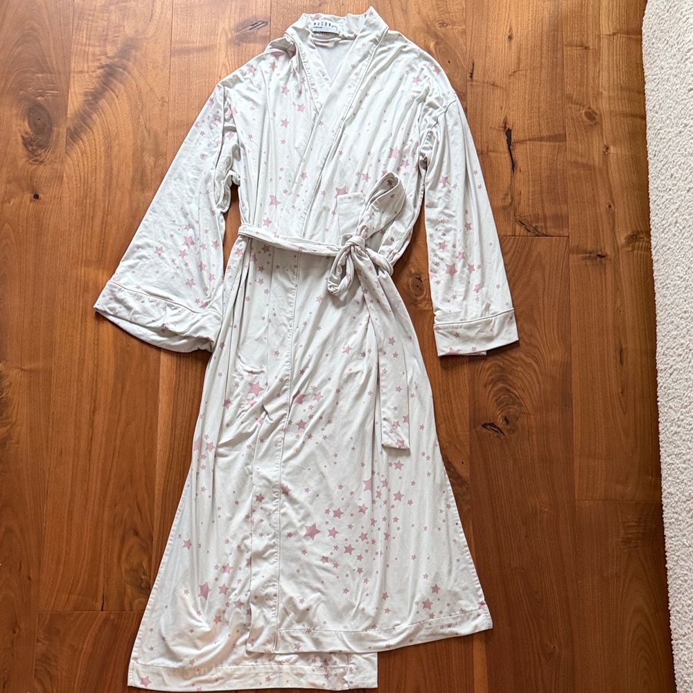 MASONgrey Kaia Cloud Jersey Pink Star Kimono Robe / Medium